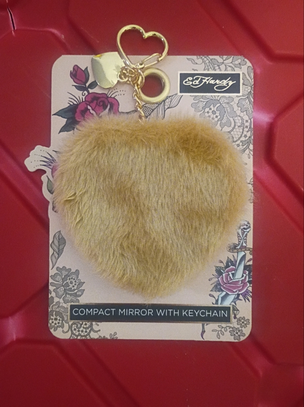 NWT Ed hardy Compact Mirror with keychain